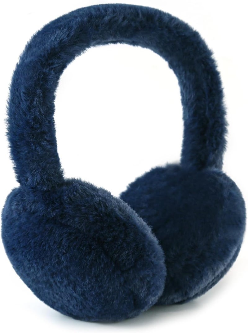 YATANAM Women Ear Muffs Winter Girls White Earmuffs Fuzzy Kids Black Ear Muff Cute Fluffy Ear Warmers Foldable Ear Covers Boy - Image 1